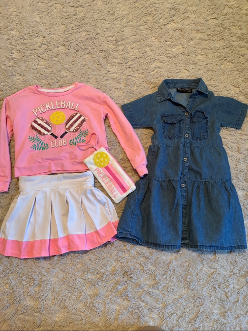 Bundle Tommy Bahama Pink  Set & Pink Velvet Denim Girls Dress